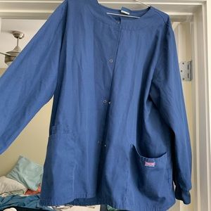 Cherokee Scrub Jacket Navy Blue Large